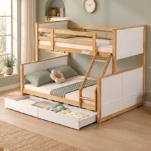Midson Single Over Double Bunk Bed with Drawers
